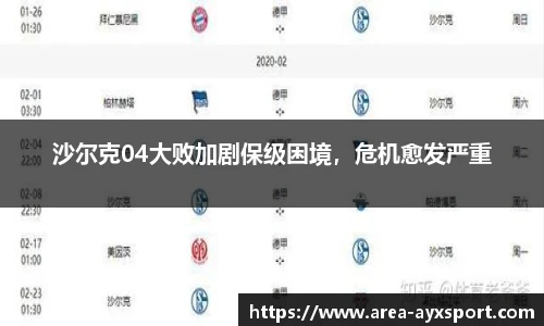 沙尔克04大败加剧保级困境,危机愈发严重