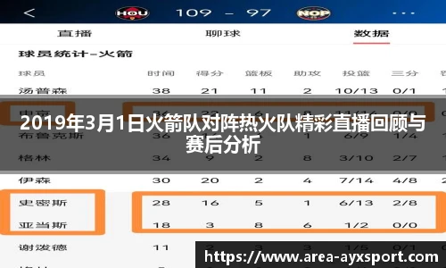 2019年3月1日火箭队对阵热火队精彩直播回顾与赛后分析